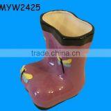 Violet Boots Ceramic Large Boots Dancing Flower Pot thumbnail-1