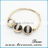 Mutli-color Crystal Natural Stone Bracelet Bangles for Women Natural Druzy Stone Gold Plated Cuff Bangles thumbnail-2