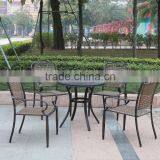 outdoor garden mental with PE /rattan wicker dining chair & table