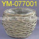 CHEAP Ball Shape Half Willow Flower Basket With Plastic Liner. thumbnail-1