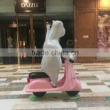 FRP Bear Statue Sculpture Riding Motorcycle thumbnail-1