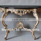 Green Marble Baroque Wall Cleat 2 Leg Console Tables thumbnail-6