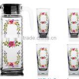 1000ml Halloween/animal /fllower Color Printing Jug and 6pcs Cups Set thumbnail-2