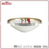 New Houseware Products Durable Beautiful Floral Rim Deep Melamine Plastic Bowl White thumbnail-2