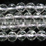 Round Faced Loose Natural White Crystal Beads thumbnail-1