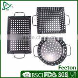 3pcs Mini Non-stick Coated Carbon Steel Custom Design Bbq Accessory Double Handle Grill thumbnail-1