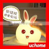 UCHOME Touch Sensor Silicone Rabbit LED Night Light 7 Color Changing Kids Lamp thumbnail-5