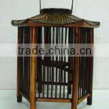 Bamboo Lamp Shader With Glass Candle Holder thumbnail-1