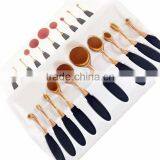 New Professional 10 Pcs Soft Oval Toothbrush Design Makeup Brush Sets Foundation Brushes Cream Contour Powder Blush Conceal thumbnail-1