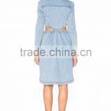 Denim Button Down Vintage Dress New Fashion Woman Denim Dress thumbnail-2