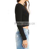 Slim Fit Short Body Round Neck Long Raglan Sleeve Melange Woolen Sweater thumbnail-2
