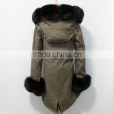Myfur Luxury Fox Body Fur Trimmed Ladies Long Parka Jackets Wholesale thumbnail-4