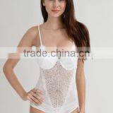 Runwaylover 5062 Ladies Sexy Ladies Deep V-neck Sexy Lace Bodysuit thumbnail-1
