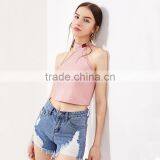 New Rose Designed Tank Top, Women Sexy Pink Top thumbnail-5