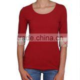 Women's Fashion 100% Cotton Half Sleeve Red Tee thumbnail-1