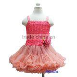 Romantic Coral Pink Rosettes Pettidress Rose Party Dress 1-7Y thumbnail-1