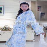 Jacquard Big Leaf Coral Fleece for Ladies Robe thumbnail-2