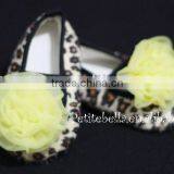 Leopard Print Shoes With Yellow Rosettes Pettishoes Crib Shoes MAS17 thumbnail-1