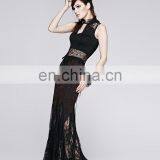 Q-257 Punk Rave Gothic Dark Red Lace Long Mermaid Skirt thumbnail-4