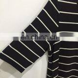 Bud Silk Joining Together Lady's T-shirt Sleeve in Black and White Stripes thumbnail-3