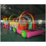 2016 Aier PCV tarpaulin train shape inflatable obstacle course for sale