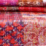 Indian Handmade Patchwork Kantha Quilt Bedspread Throw Cotton Queen Size Blanket thumbnail-4