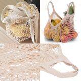 Ecology Reusable Cotton Mesh Grocery Bags Cotton String Bags Net Shopping Bags Mesh Bags Pack of 3 (Beige) thumbnail-2