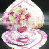 2016 New Hot Laser Cut High Quality Cheapest Price 3d Pop up Wedding Invitation Greeting Card