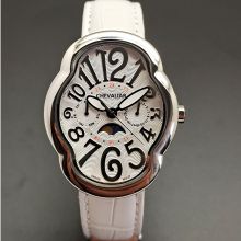 Stainless Steel Women Watches Genuine Leather Strip Multi-function Lady Fashion Watch