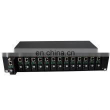 2U 14/16 Slots Double Power Supply Media Converter Chassis Rack Mount