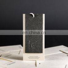 Custom 100% Cotton Clothes Product Hang Tags Jewelry Premium Paper Emboss Hang Tag With Logo