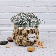 Factory Flower Basket PVC Wicker Willow Garden Basket With Handle thumbnail-1