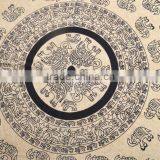 Indian Cotton Table Cloth Cream Color Elephants Printed Dinning Table Cloth Vintage Wall Hanging Throw Bed Sheet Cover TC58 thumbnail-3