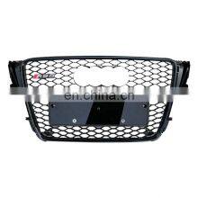 RS5 Front Bumper Grille for Audi A5 S5 B8 Chrome Silver Black High Quality Center Honeycomb Mesh Grill 2008-2012 thumbnail-3