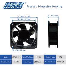 180× 180× 60mm Ball Bearing Fan Round 18060 Fan AC 230V Electronics Cooling Motor for Industrial Machinery Systems Computers thumbnail-2