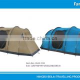 Double layer tunnel family tent for 4 persons
