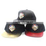 Personalized Metal Pharaoh Embellishment Leather Brim Customize Snapback Hats thumbnail-2