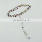 Love Victory !! Multi Stones 925 Sterling Silver Necklace, Silver Jewellery, 925 Silver Jewellery thumbnail-1