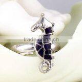 Safe Material Varied Colors Cute and Lovely Sea Horse Shape Women Jewelry Ring for Retailer thumbnail-3