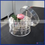 Anhui Yageli New design custom rose color round acrylic flower box flower storage box