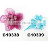 Make Wholesale Crystal Silk Flowers Hair Clips thumbnail-3