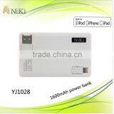 CE,FCC,ROHS Approved 1500mah Lithium Polymer Battery Ultra Thin Credit Card Power Bank