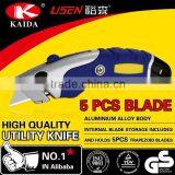 5pcs Blades Utility Knife Trapezoid Blades Aluminium Alloy Utility KNIFE