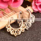 Alloy Charms Fake Septum Nose Ring Non Piercing Hanger Clip On Jewelry thumbnail-4