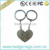 Custom Boy and Girl Heart Shape Metal Keychain thumbnail-1