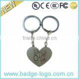 Custom Boy and Girl Heart Shape Metal Keychain