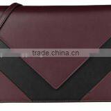 2016 HOT Design Fashion Lady Genuine Leather Envelope Clutch Bags With Color Matched Saffiano Leather Purse for Women thumbnail-3