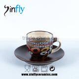 Hot Selling Hand-painted Ceramic Tea Coffee Cup and Saucer Wholesale thumbnail-1