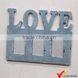 Shabby Blue Wood Photo Frame With Love Letter