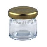 1oz round mini glass honey jar